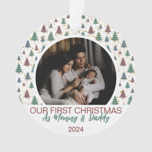 Our First Christmas as Mum and Dad Baby 2 Photo  Ornament