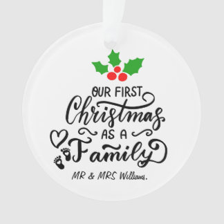 Our First Christmas as Mum and Dad Family Photo Ornament
