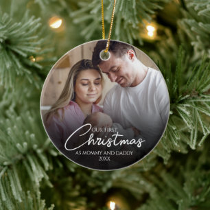 Our First Christmas As Mummy And Daddy Photo Ceramic Tree Decoration