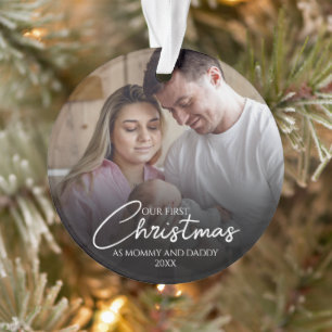 Our First Christmas As Mummy And Daddy Photo Ornament