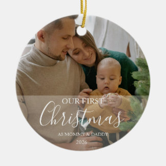 Our First Christmas as Parents Family Design Ceramic Tree Decoration