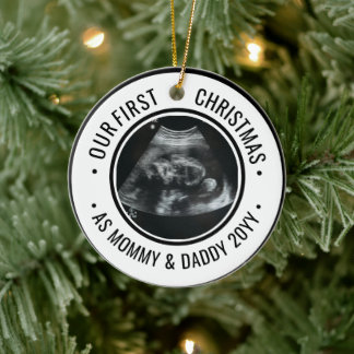 Our First Christmas as Parents Ultrasound Ceramic Tree Decoration