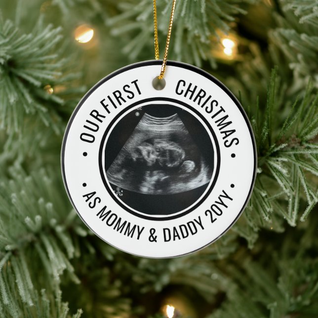 Our First Christmas as Parents Ultrasound Ceramic Tree Decoration (Tree)