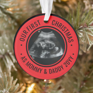 Our First Christmas as Parents Ultrasound Ornament