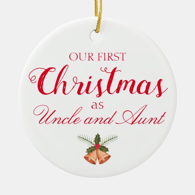 Our First Christmas as Uncle and Aunt Ornaments (Front)