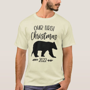 Our First Christmas Bear Couple T-Shirt Matching