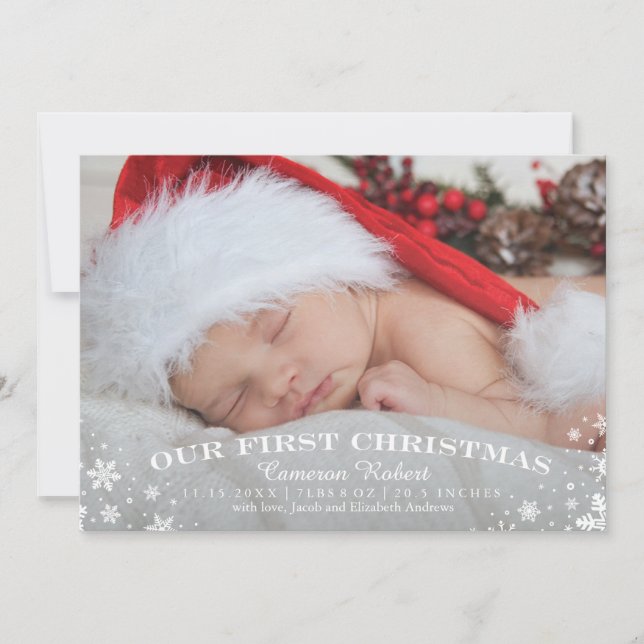 Our First Christmas Birth Announcement Card (Front)
