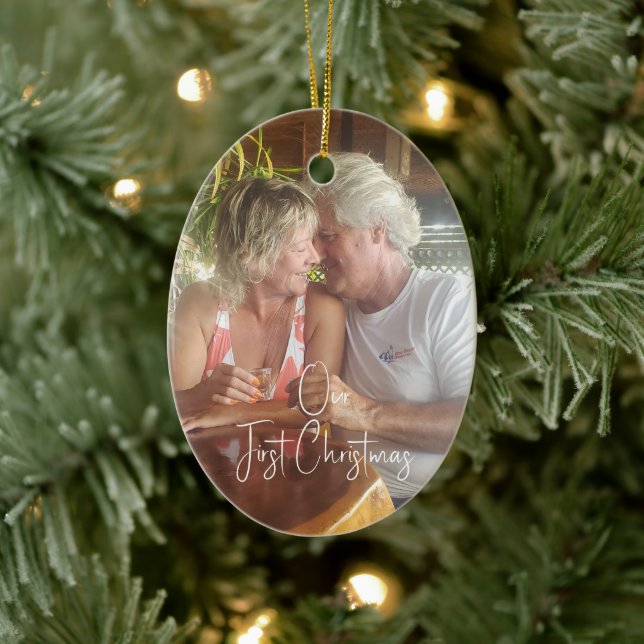 Our First Christmas Ceramic Oval Ornament (Tree)