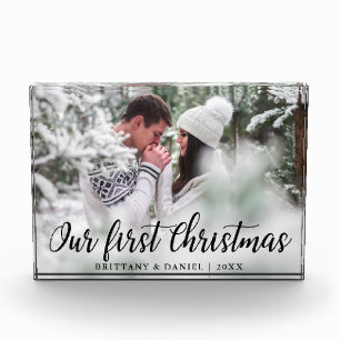 Our First Christmas Couple Photo Block