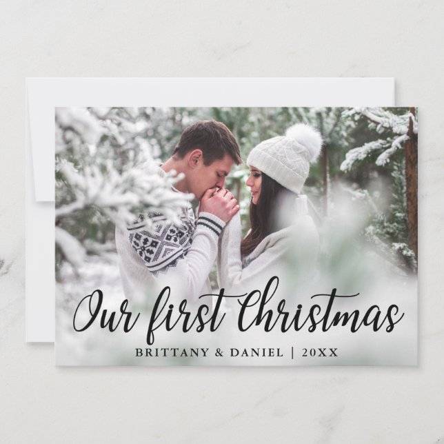 Our First Christmas Couple Photo Card (Front)