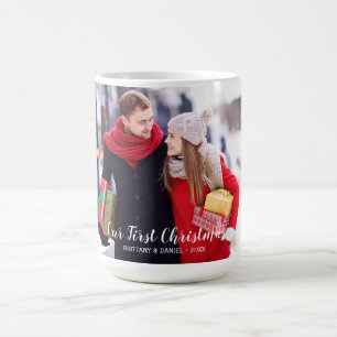 Our First Christmas Couple Photo Large Coffee Mug