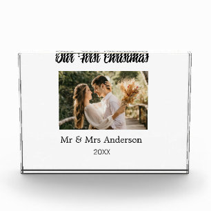 Our first Christmas couple photo name Mr & Mrs mod Block