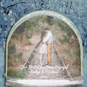 Our First Christmas Couple Photo Snowglobe