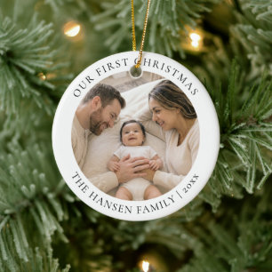 Our First Christmas Custom Family Photo Special Ceramic Tree Decoration