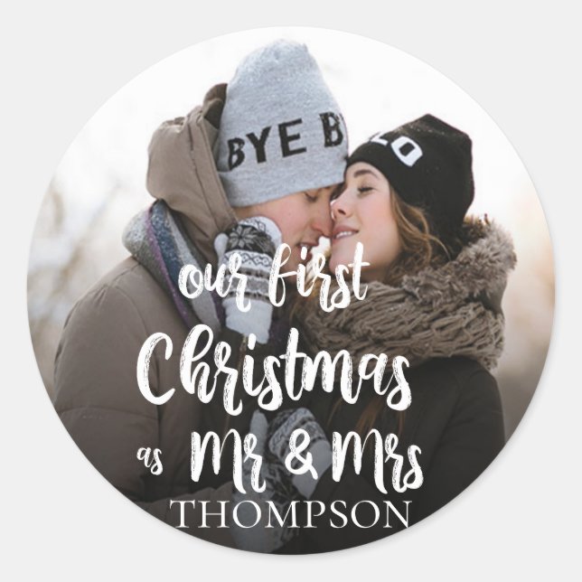 Our First Christmas Custom Photo Sticker (Front)