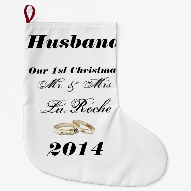 Our First Christmas Customisable Mr. & Mrs. Large Christmas Stocking (Front)
