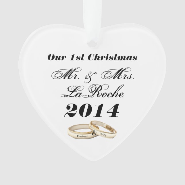 Our First Christmas Customisable Mr. & Mrs. Ornament (Front)