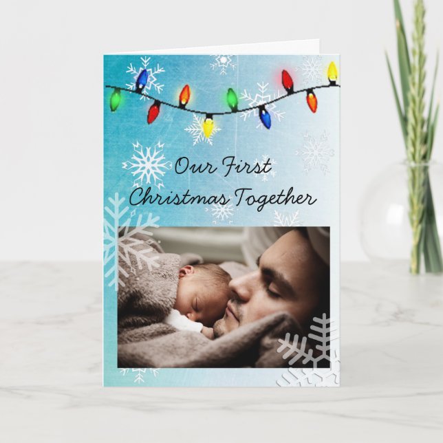Our First Christmas, Daddy and Child Personalised Card (Front)