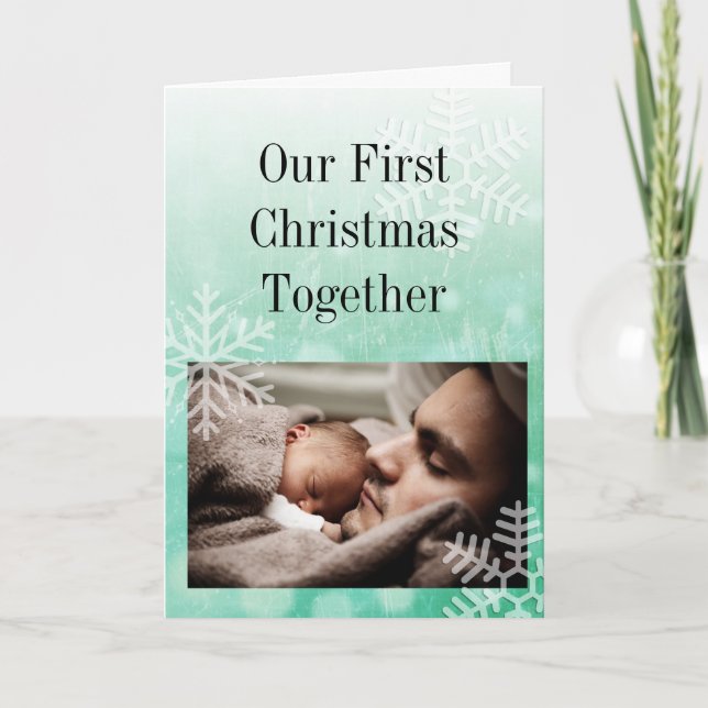 Our First Christmas, Daddy and Child Personalised Card (Front)