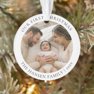 Our First Christmas Double Sided Family Photo Ornament