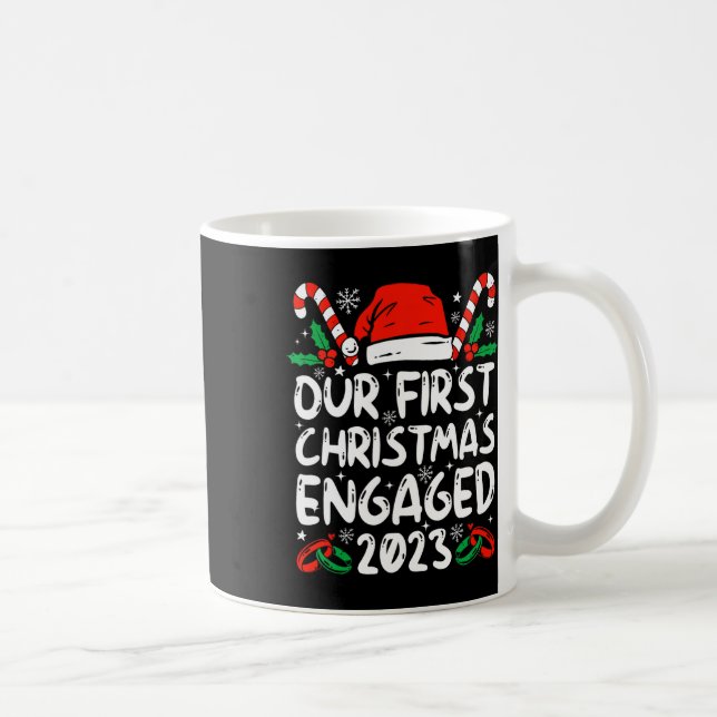 Our First Christmas Engaged 2023 Couples Family Xm Coffee Mug (Right)