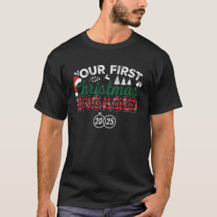 Our First Christmas Engaged 2025 Christmas Couple T-Shirt