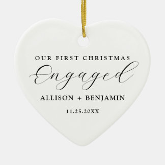 Our First Christmas Engaged Announcement Keepsake Ceramic Tree Decoration