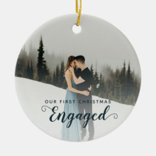 Our First Christmas Engaged Ceramic Tree Decoration