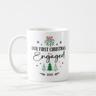 Our First Christmas Engaged Coffee Holiday  Coffee Mug
