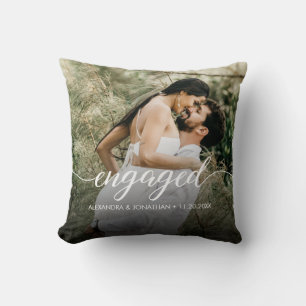 Our first Christmas Engaged Custom Photo Names  Cushion