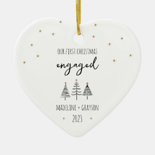 Our First Christmas Engaged Heart Ceramic Tree Decoration