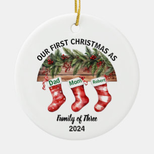 Our First Christmas Engaged Holiday Ceramic Tree Decoration