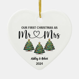 Our First Christmas Engaged Holiday Ceramic Tree Decoration