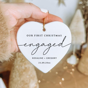 Our First Christmas Engaged Keepsake Ceramic Tree Decoration