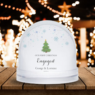 Our First Christmas Engaged Keepsake Snowflake Snowglobe