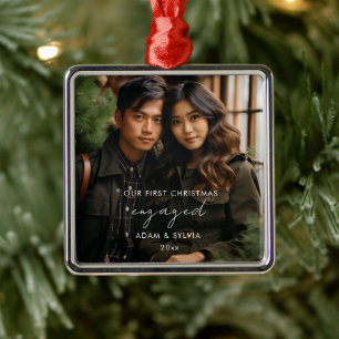 Our First Christmas Engaged Metal Tree Decoration