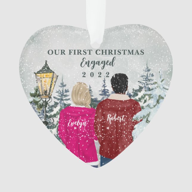 Our First Christmas Engaged Ornament (Front)