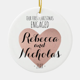 Our first Christmas Engaged ornament Rose gold