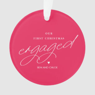 Our First Christmas Engaged Photo Ornament