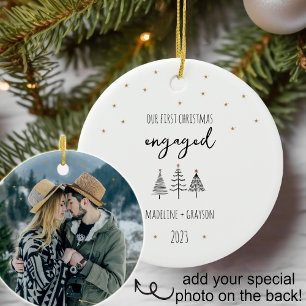 Our First Christmas Engaged Simple  Ceramic Tree Decoration