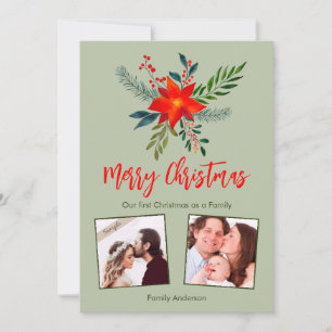 Our First Christmas Family, Custom Photo  Holiday Card