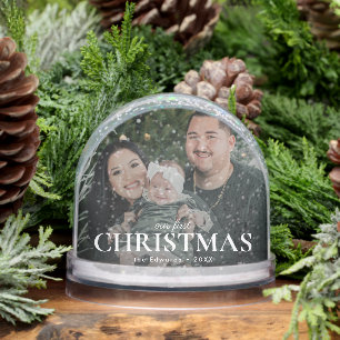 Our First Christmas Family Photo Snowglobe