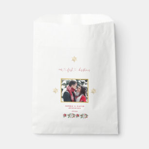 Our First Christmas Floral Snowflake Photo Wedding Favour Bags
