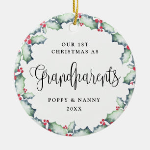 Our First Christmas-Grandparents, Photo Keepsake Ceramic Tree Decoration