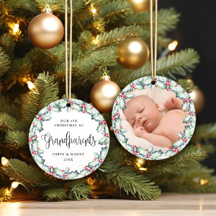 Our First Christmas-Grandparents, Photo Keepsake Ceramic Tree Decoration
