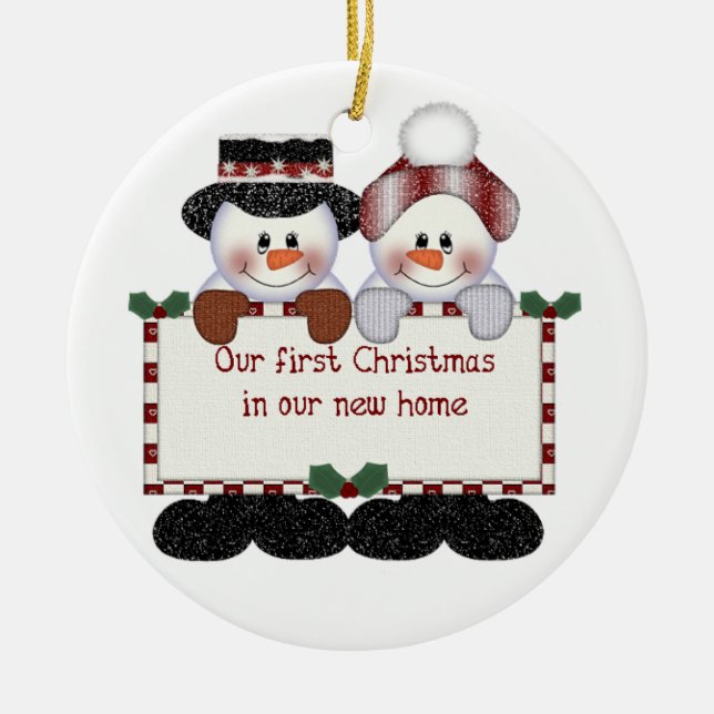 Our First Christmas in Our New Home Ceramic Tree Decoration (Front)
