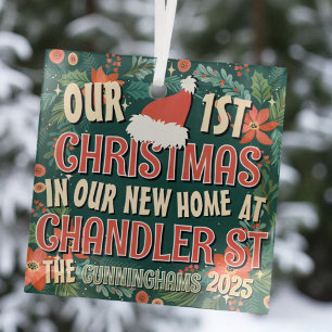 Our First Christmas in our New Home Christmas Glass Tree Decoration