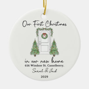 Our First Christmas in Our New Home Custom Ceramic Tree Decoration