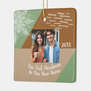 Our First Christmas In Our New Home Custom Photo  Ceramic Ornament