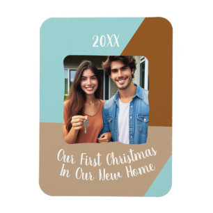 Our First Christmas In Our New Home Custom Photo  Magnet